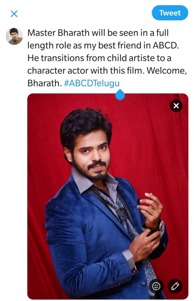 Bharath In Allu Sirish’s ABCD Telugu Remake