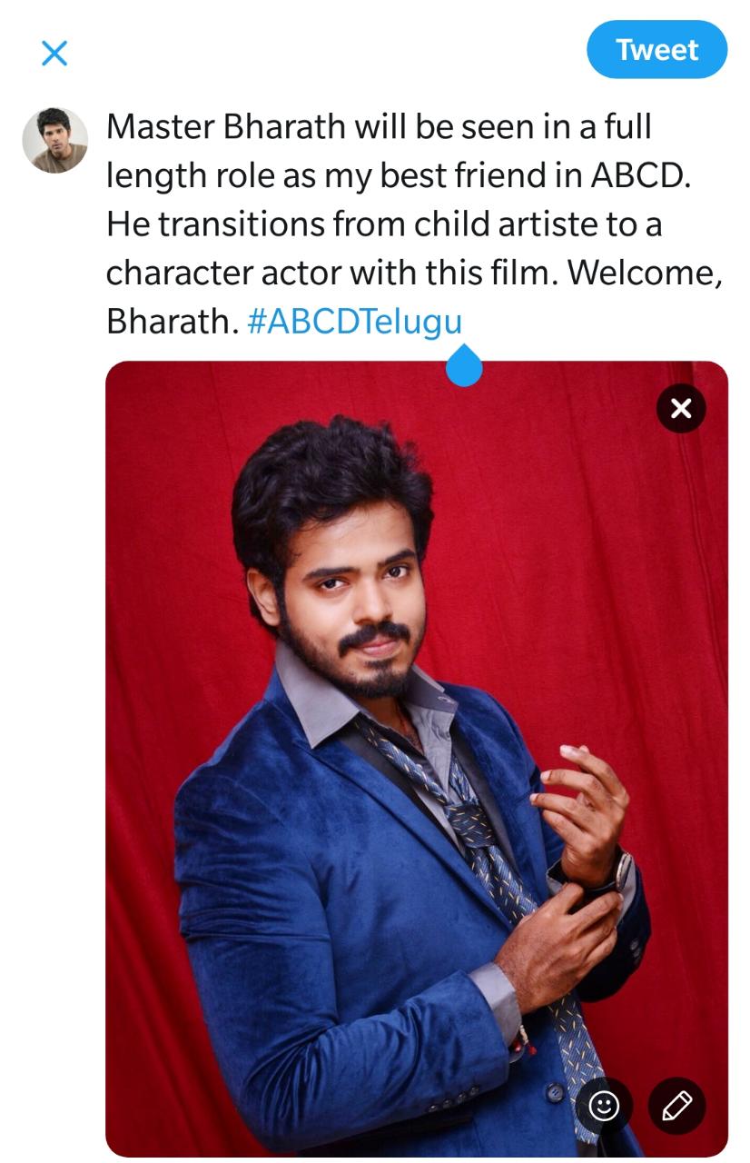 Bharath In Allu Sirish’s ABCD Telugu Remake