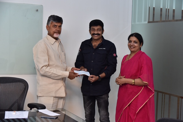Dr. Rajasekhar & Jeevitha Rajasekhar have contributed Rs 10 lakh towards Cyclone Titli in Srikakulam