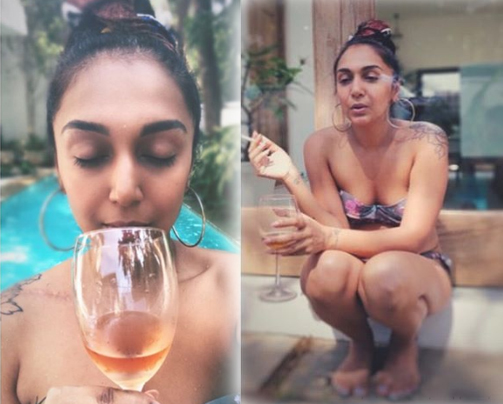 shweta salve shares drink and smoke photos