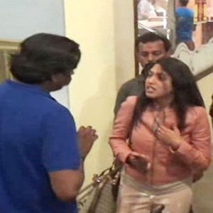 Malayala actress Manju savekar fires on hotel server
