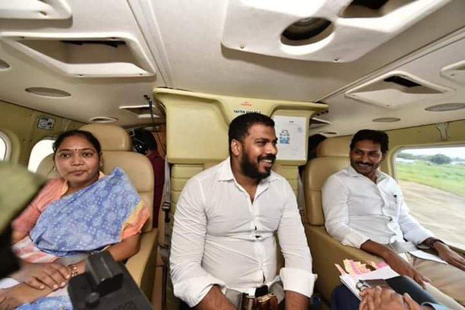 jagan and minister anil seen smiling in aerial view of polavaram boat tragedy incident