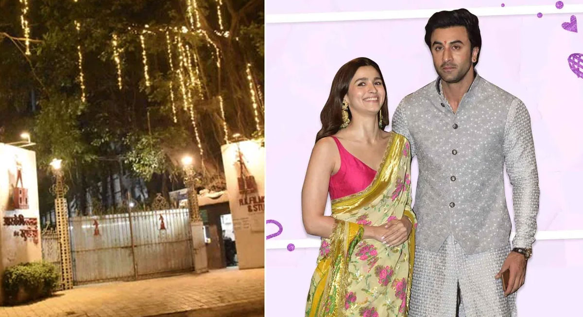 RK studio lights up ahead of Ranbir Kapoor, Alia Bhatt's wedding